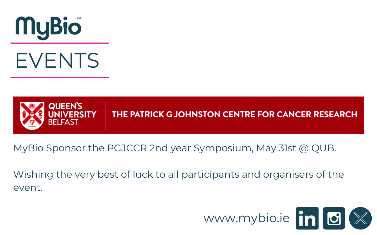 MyBio Sponsor the PGJCCR 2nd year Symposium at Queen's University Belfast