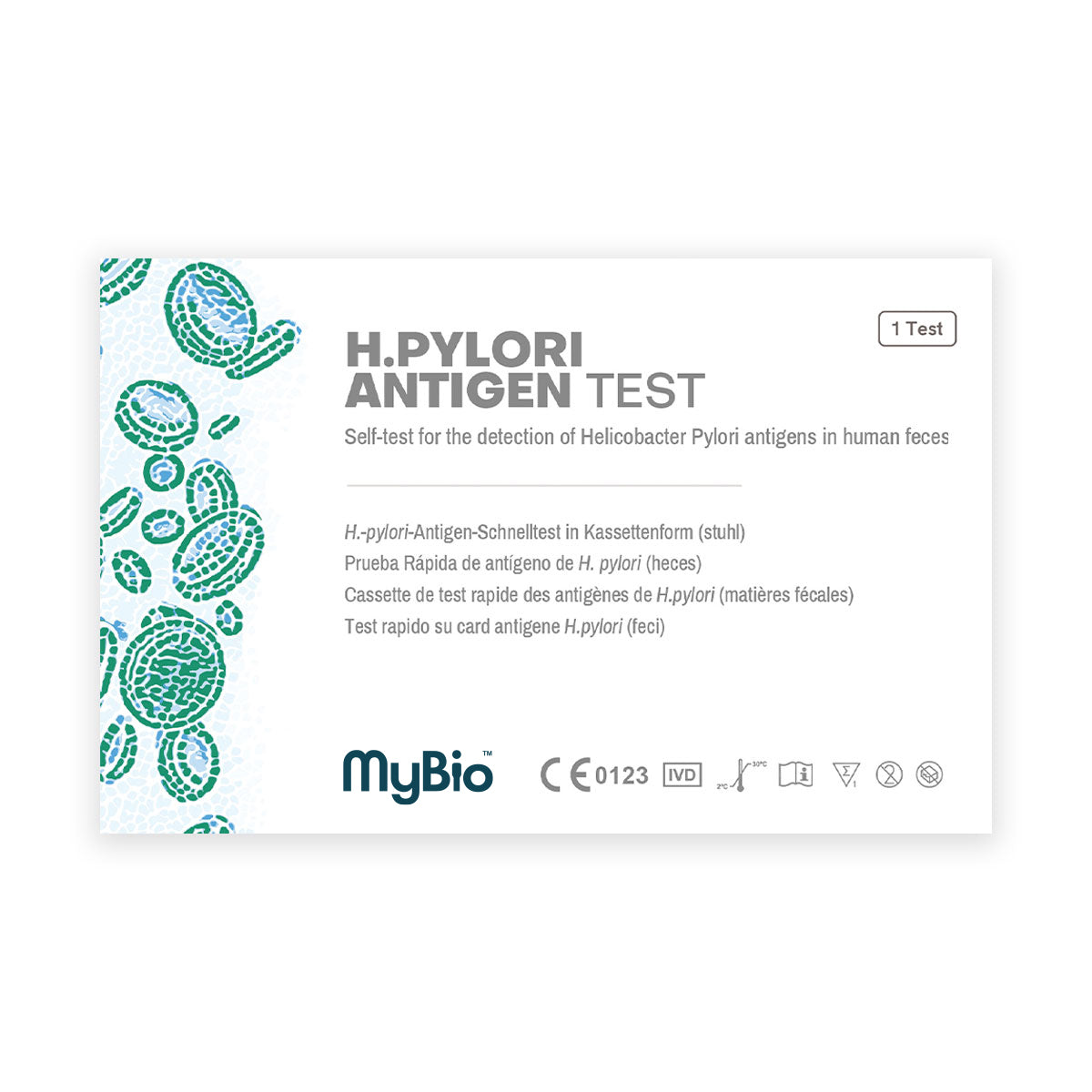 MyBio H. Pylori (cause of Stomach Ulcer) Easy to Use At Home Self Test