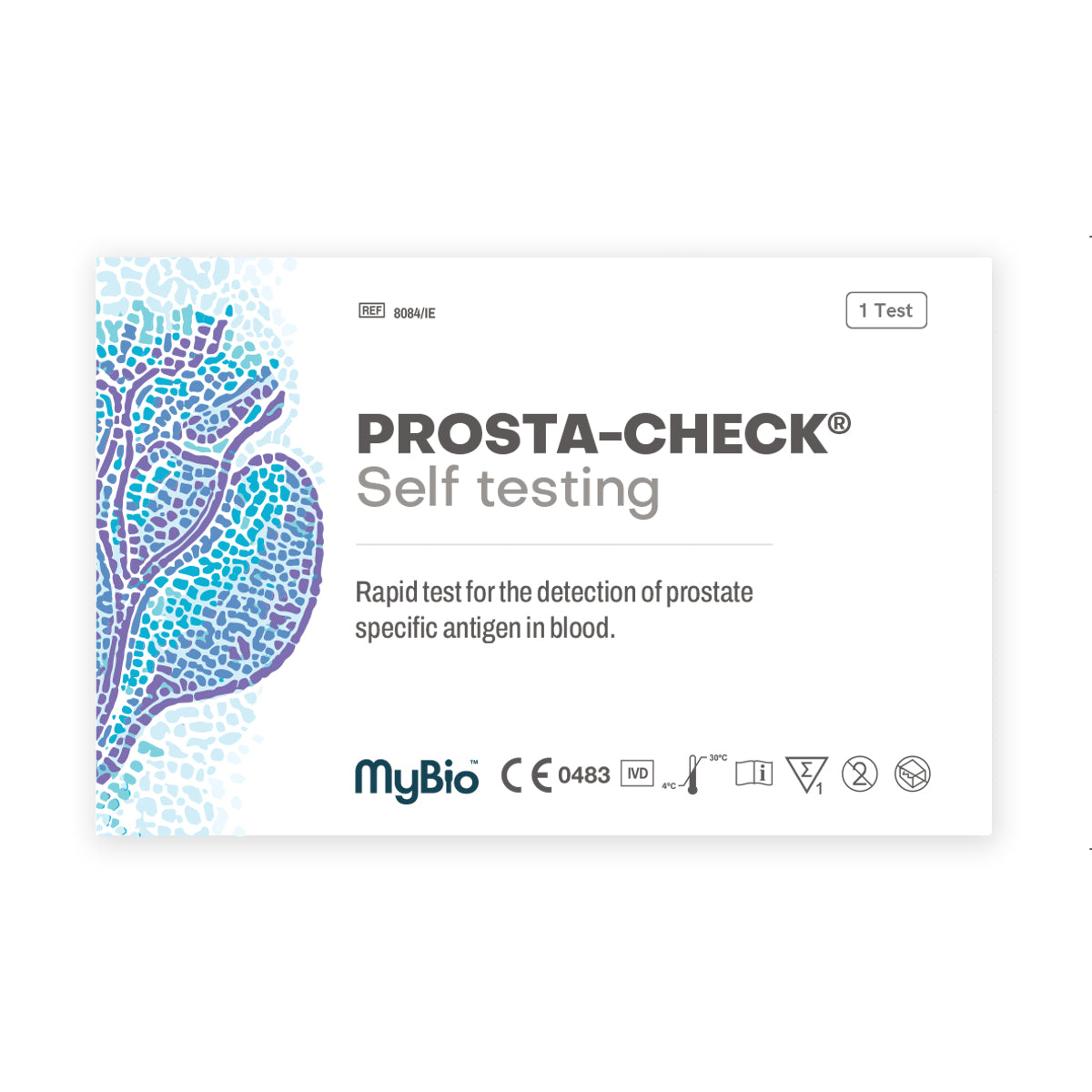 MyBio Prosta Check Test is designed to detect elevated prostate-specific antigen (PSA) proteins in the blood. 