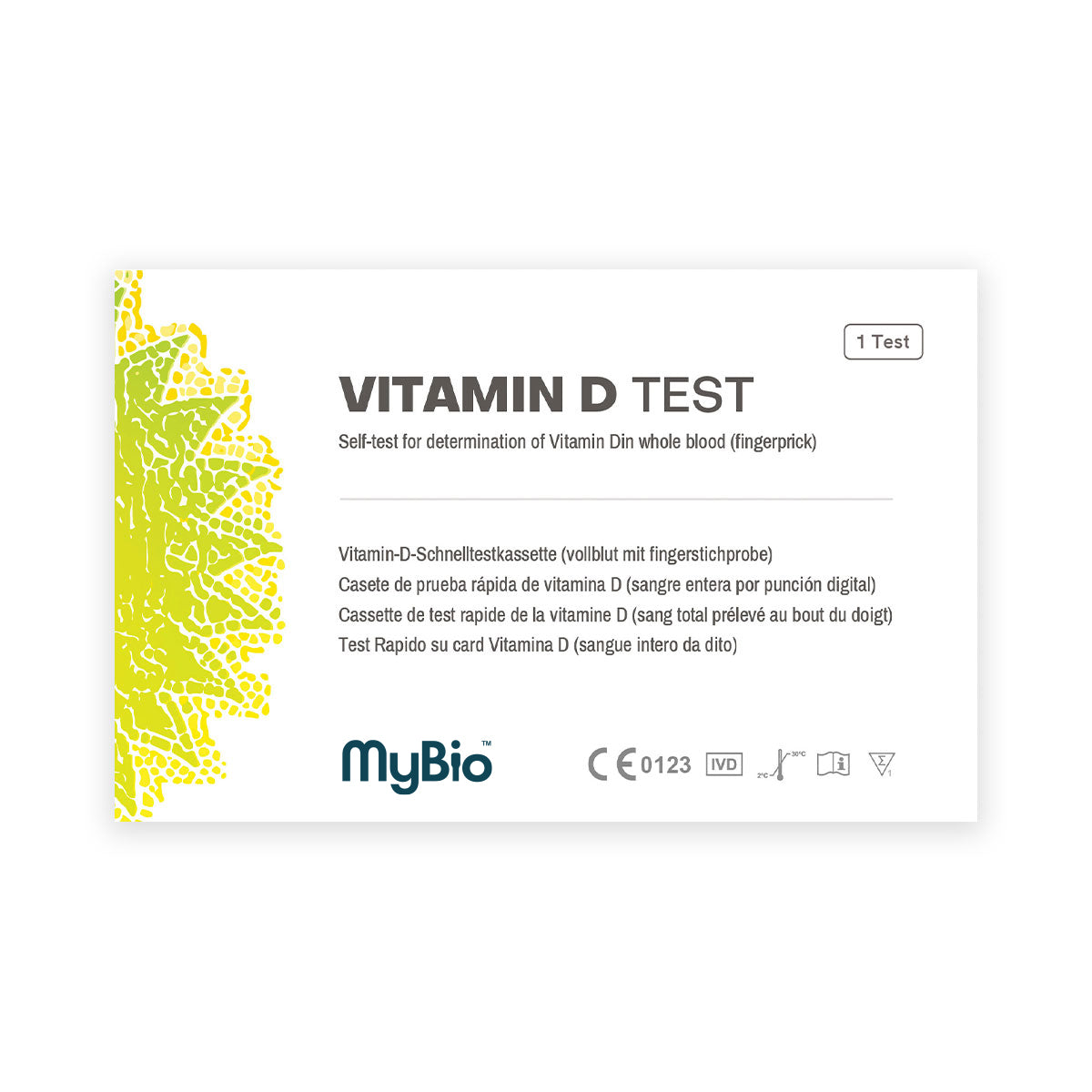 MyBio Vitamin D Easy to Use At Home Self Test - packaging