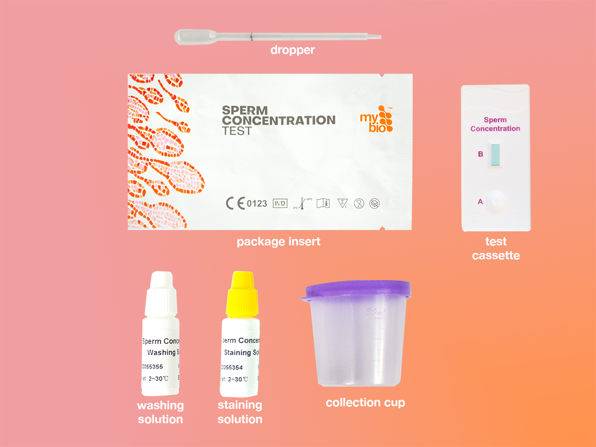 MyBio Sperm Concentration Easy to Use At Home Self Test - contents