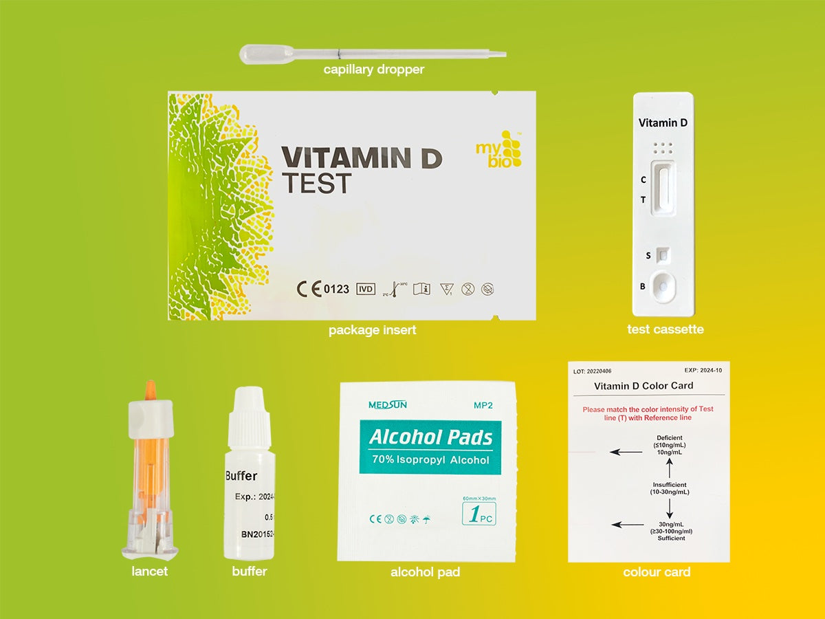 MyBio Vitamin D Easy to Use At Home Self Test - box contents
